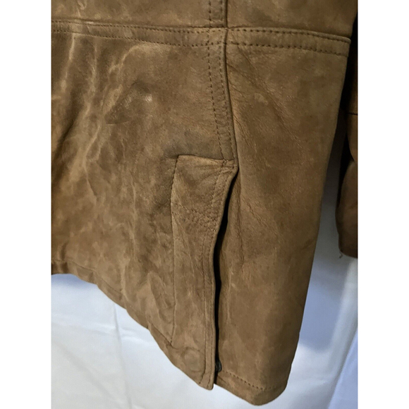 BILERMAN Jacket Men’s L Tan Brown Suede Coat Lined Interior Pockets Nature - Picture 5 of 16